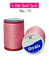 Oyalı 4 Kat Suni İpek İplik İğne Oyası Boncuk İpi Tığ Oyası No:75