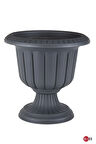 Serinova Nergis Saksı 6 Litre Antrasit Ayaklı Plastik Çiçek Saksısı