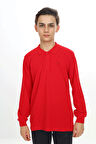 Erkek Çocuk Lacost(Yüksek Kaliteli Pike Dokuma) Noktalı Polo Yaka Sweatshirt | 6-10 Yaş