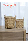 2li Doğal Dekoratif Saklayıcı Hasır Sepetleri yen2400222