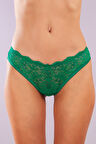 Golshan GColors Brazillian Külot, Kadın Dantelli Yeşil Brezilyan Külot