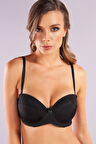 Golshan Gala Balconette Foam Cup Lace Bra, Siyah Konforlu ve Şık Sütyen, Strapless
