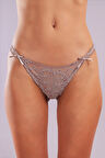 Golshan Giselle Mini String, Kadın Güpürlü Saten Bakır String Külot