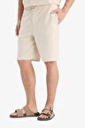 DeFacto %100 Pamuk Relax Fit Cepli Keten Görünümlü Bermuda Şort C7381AX25SMBG655