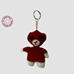 Uretti - Birsen 2552 - El Yapımı Amigurumi Sevimli Ayı Anahtarlık - Kırmızı