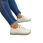 Voyager 9050 Beyaz Hakiki Deri Şeffaf Taban Kadın Ayakkabı