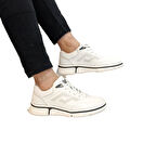 Voyager m184 Beyaz Renk Full Hakiki Deri Erkek Spor Ayakkabı