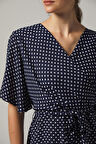 SORALLİNE KADIN BLUZ KRUVAZE 4197 LACİVERT PUANTİYELİ