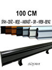 Siyah Dekoratif Perde Ray Kornişi Alüminyum 2 KANALLI