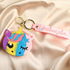 Çok Renkli Kedi Figürlü Silikon Cüzdan-Anahtarlık, No:223