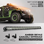 420W 115 cm Çift Sıra 5 Modlu Turuncu Beyaz Off Road Led Bar