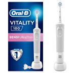 Oral-B Vitality D100 Box Beyaz Şarj Edilebilir Diş Fırçası Sensi Ultrathin
