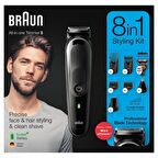 Braun MGK5260 6 Başlıklı Kablosuz Kuru Saç-Sakal-Kulak-Burun 8 in 1 Çok Amaçlı Tıraş Makinesi & Gilette Hediye 