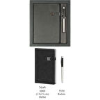 VIP Hediyelik Set - Defter ve Kalem - (2’lİ Kurumsal Hediye Seti) - 4215 SİYAH