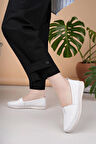 Nesil Shoes Knc 033 Beyaz Hakiki Soft Deri Kadın Ayakkabı