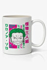 One Piece Roronoa Zoro Anime Temalı Beyaz Porselen Kupa Bardak
