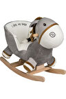 VaVbaby Sallanan At Ahşap Peluş Yumuşak - Eşek Gri