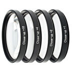 Ayex 77mm Close-Up Filtre Seti – 4’lü (+1, +2, +4, +10) | Optik Cam, Metal Çerçeve, Taşıma Çantalı