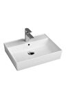 Aqua Bagno Plan Tezgah Üstü Kare Lavabo 60x45 cm Beyaz