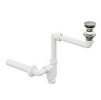 Aqua Bagno  Smart Pop-up  sifon , Taşma Delikli  Krom +Comfort Yer Kazandıran Lavabo  sifonu -2 Parça Set