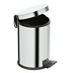 Aqua Bagno Basic Çöp Kovası - Pedallı 3 L, Parlak Krom Paslanmaz