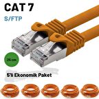 5 adet 25 Cm IRENIS CAT7 Kablo S/FTP Ethernet Network LAN Ağ Kablosu