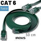 IRENIS 50 cm CAT6 Kablo Yassı Ethernet Network Lan Ağ İnternet Kablosu