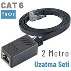IRENIS 2 Metre CAT6 Kablo Uzatma Seti, Yassı Ethernet Kablo ve Ekleyici