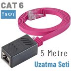 IRENIS 5 Metre CAT6 Kablo Uzatma Seti, Yassı Ethernet Kablo ve Ekleyici