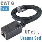 IRENIS 10 Metre CAT6 Kablo Uzatma Seti, Yassı Ethernet Kablo ve Ekleyici