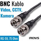 IRENIS BNC Kablo 75 Ohm RG59 Video, Kamera, CCTV