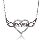 925 Ayar Gümüş Annem Yazılı Kalp Kadın Gümüş Kolye PT2610204