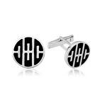 925 Ayar Gümüş Desenli Yuvarlak Kol Düğmesi T4662