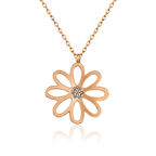 925 Ayar Gümüş Rose Çiçek Kadın Gümüş Kolye T5115