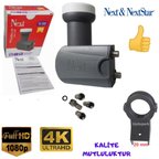 Next 2'Li İki Çıkışlı Çanak Anten Lnb'si+20 mm Lnb Kelepçesi+4 Adet Contalı Konnektör
