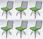 Knsz kafes tel sandalyesi 6 lı mazlum syhyşl ofis cafe bahçe mutfak