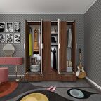 Kenzlife gardırop 6 kapılı 3 çekmeceli açelya150 cvz kapaklı gardolap dolap