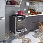 Kenzlife ankastre modülü kabini fosfat gri fırın ocak dolabı çekmeceli ayaklı 