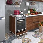 Kenzlife ankastre modülü kabini krom cvz fırın ocak dolabı kapaklı ayaklı sabit tabla 