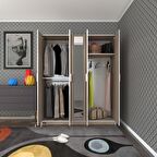 Kenzlife gardırop 5 kapaklı kapılı 150 lilyum crd aynalı gardolap dolap