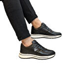 Voyager m158 Siyah-Beyaz Full Hakiki Deri Erkek Spor Ayakkabı