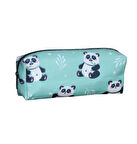 Yeşil Panda Desenli Tatlı Kalemlik - Okul Kalemliği-Makyaj Çantası