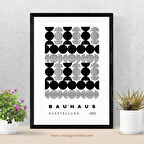 Siyah Beyaz Şekiller Duvar Tablosu Çerçeveli 2'li Set