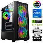 Xaser Delux X88 i7 14700F 32GB DDR5 Ram 1TB M.2 NVMe SSD 6GB RTX3050 Masaüstü Oyuncu Bilgisayarı