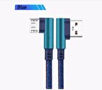 1 Metre Mikro USB Android Kablosu Sağ Açılı 90 Derece Mikro USB Örgülü Kopmaz bükülmez  Şarj Kablosu
