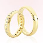 Sarı Taşlı Tamtur Altın Alyans 4301