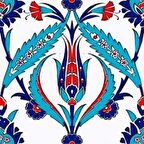 Armada Çini 20x20 Cm Ac 2 Kırmızı Lale Desenli İznik Çini Karo