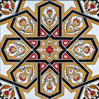 Armada Çini 20x20 Cm SP 72 Sarı Türkmen Yıldızı Kütahya Çini Karo