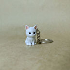 Yavru Kedi - Beyaz-Anahtarlık