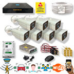 7 Kamerali Set - Araç İnsan Yüz Hareket Algılayan 24 Smd Led 5MP Sony Lensli 1080P Metal Kasa Güvenlik Kamerasi Seti 6224